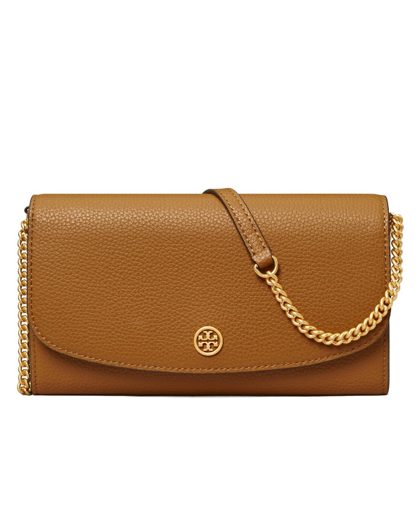 Tory Burch Robinson Pebbled Leather Chain Wallet