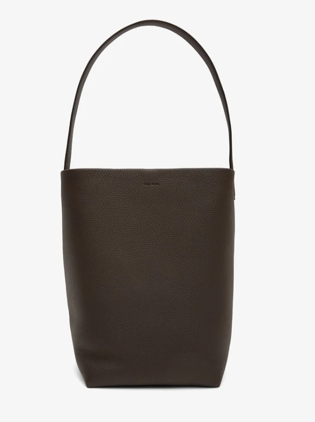 The Row Medium N/S deep brown leather tote bag