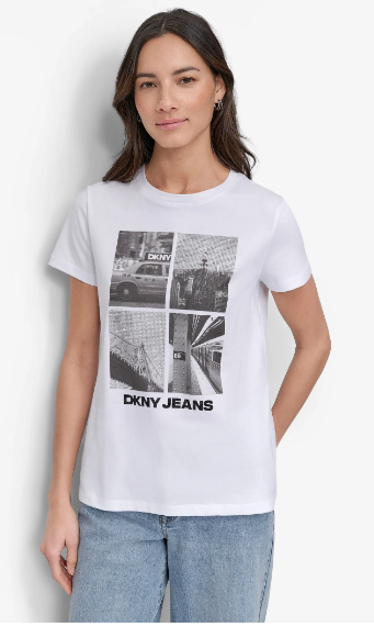 CRYSTAL EMBELLISHED CITYSCAPE GRAPHIC TEE