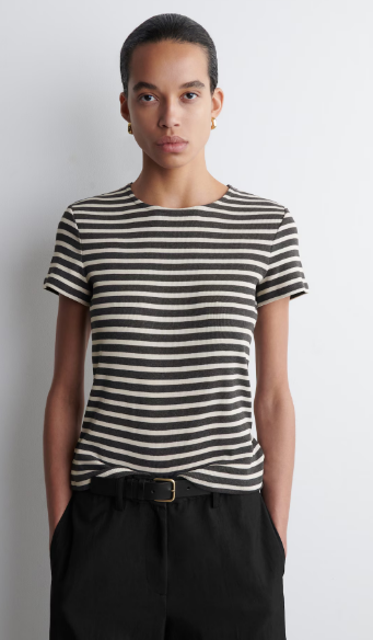 SHRUNKEN SLIM RIBBED T-SHIRT