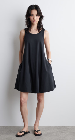 COTTON-JERSEY MINI SWING DRESS
