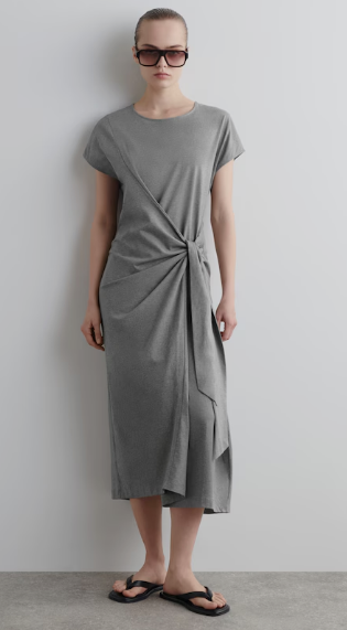 WRAP-FRONT T-SHIRT DRESS