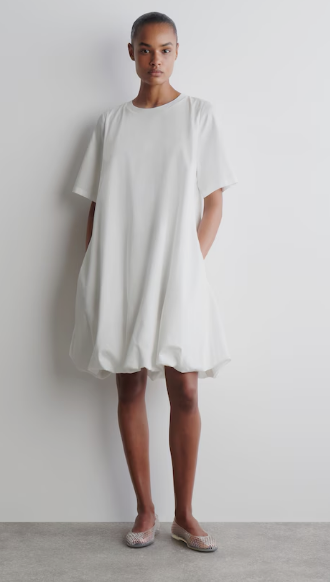 BUBBLE-HEM MINI DRESS