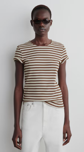 SHRUNKEN SLIM RIBBED T-SHIRT