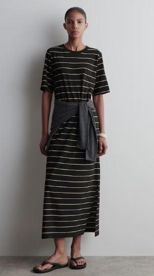 COTTON-LINEN MAXI T-SHIRT DRESS