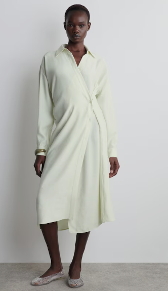 WRAP MIDI SHIRT DRESS