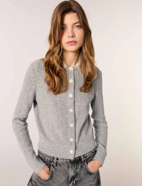 Cardigan with removable collar
