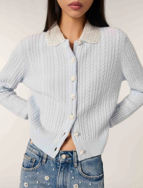 Cardigan with removable collar