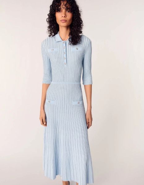 Rib knit midi dress