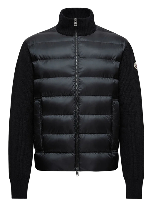 Moncler WOOL AND CASHMERE PADDED CARDIGAN WITH ZIP