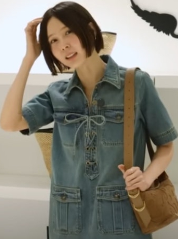 Record Utility Denim Dress