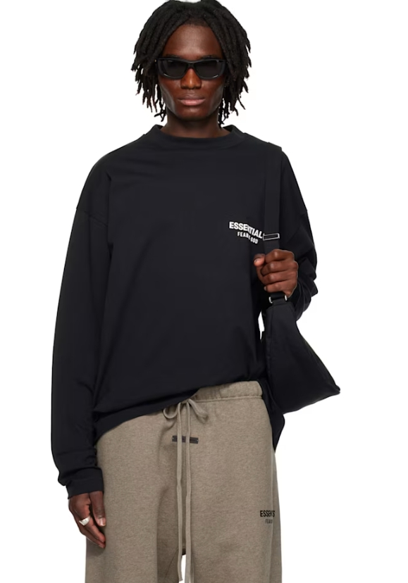 Fear of God ESSENTIALS Black Classic Long Sleeve T-shirt