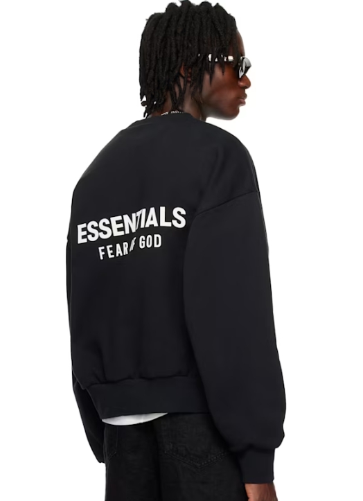 Fear of God ESSENTIALS Black Classic Crewneck Sweatshirt