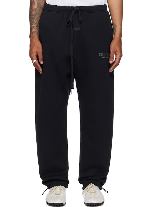 Fear of God ESSENTIALS Black Relaxed Fleece Sweatpants