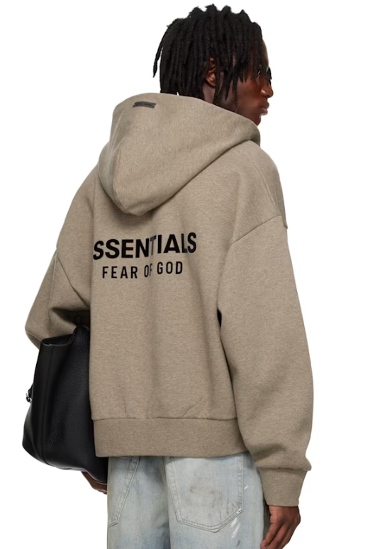 Fear of God ESSENTIALS Gray Classic Full Zip-Up Hoodie