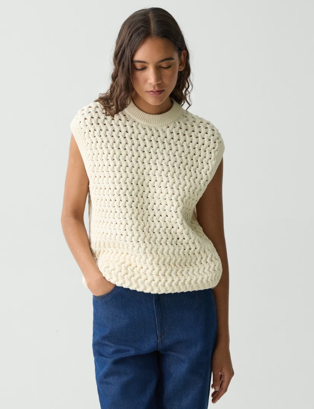 Sweater Vest in Rounded Cotton