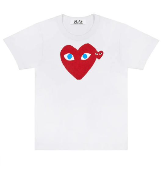 COMME des GARCONS PLAY Red Heart With Blue Eyes Tee Unisex