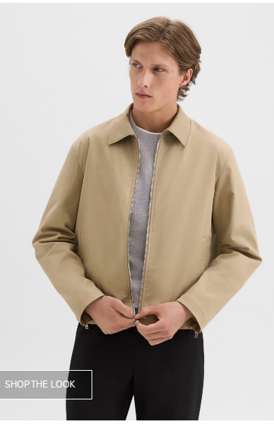 Blouson Zip Jacket in Stretch Cotton Twill