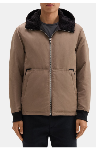 Hooded Puffer Jacket in Polyester