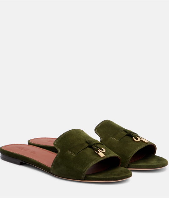FTA - Loro Piana Summer Charms 스웨이드 슬라이드
