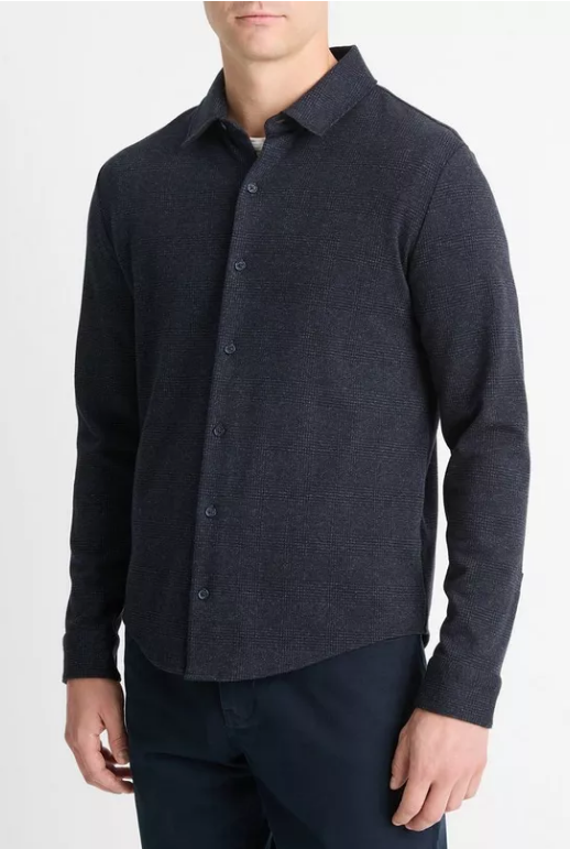 Glen Plaid Cotton-Blend Shirt