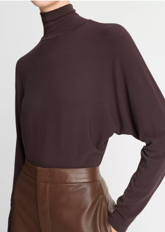 Dolman-Sleeve Turtleneck Bodysuit
