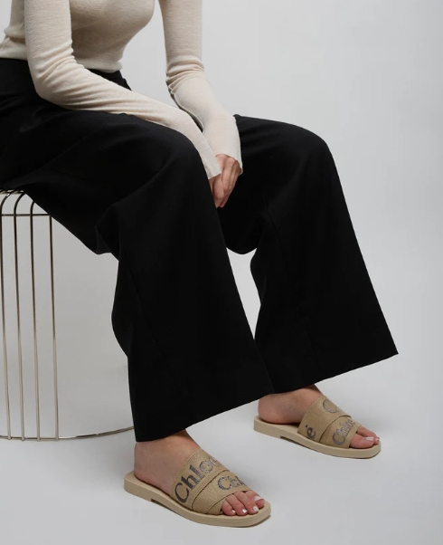 Chloé Woody beige slides