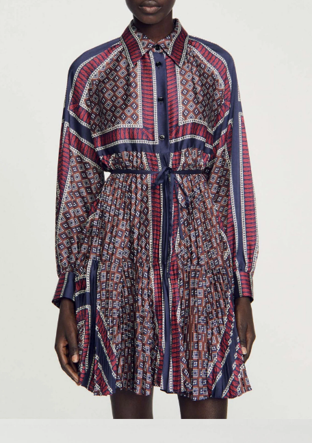 Pleated shirt dress