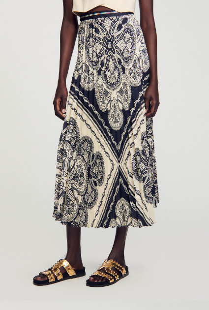 Floaty bandana-print maxi skirt