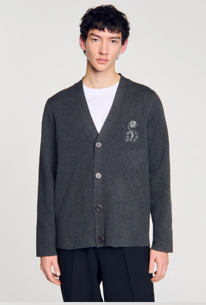Cardigan with snake detail