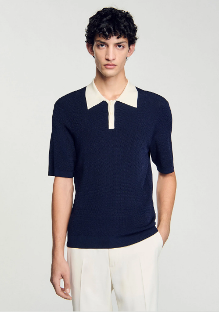 Two-tone polo shirt
