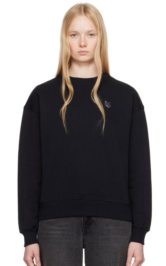 Maison Kitsuné Black Bold Fox Head Patch Comfort Sweatshirt