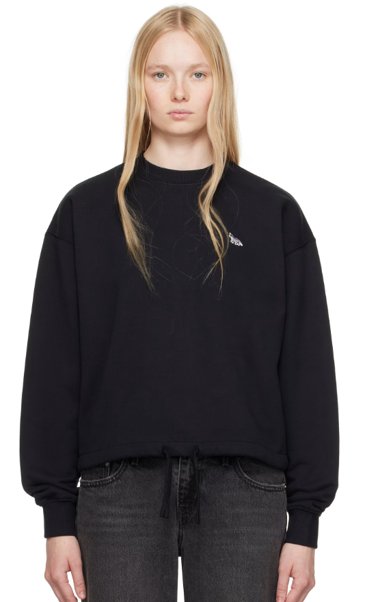 Maison Kitsuné Black Baby Fox Patch Drawstring Comfort Sweatshirt