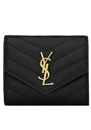 20% 코드입력 Saint Laurent CASSANDRE MATELASSÉ MULTI-FOLDED WALLET IN GRAIN DE POUDRE EMBOSSED LEATHER