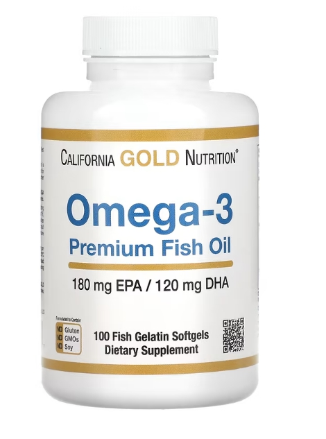 California Gold Nutrition, 오메가3, 프리미엄 피쉬 오일, 피쉬 젤라틴 소프트젤 100정