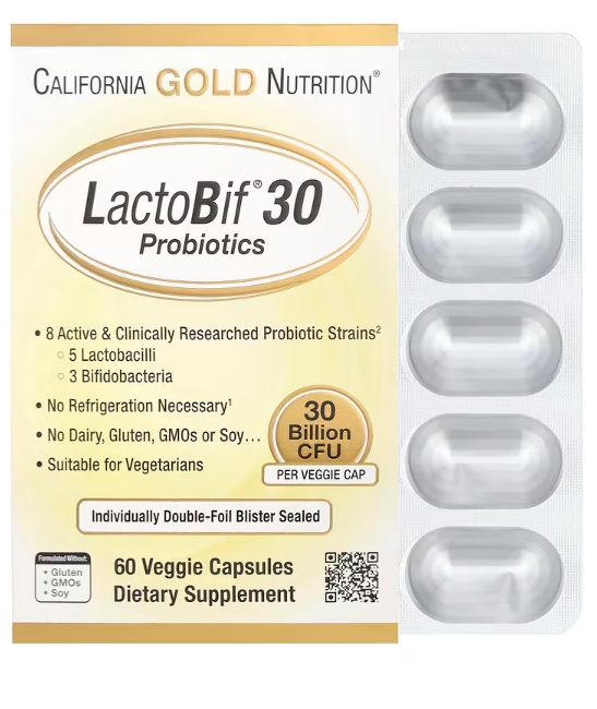 California Gold Nutrition, LactoBif® 30 프로바이오틱, 300억CFU, 베지 캡슐 60정