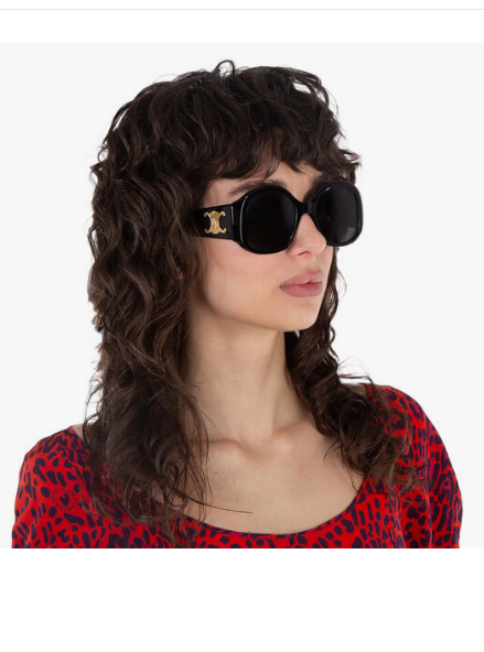 Celine Maxi Triomphe Smoke Round Ladies Sunglasses