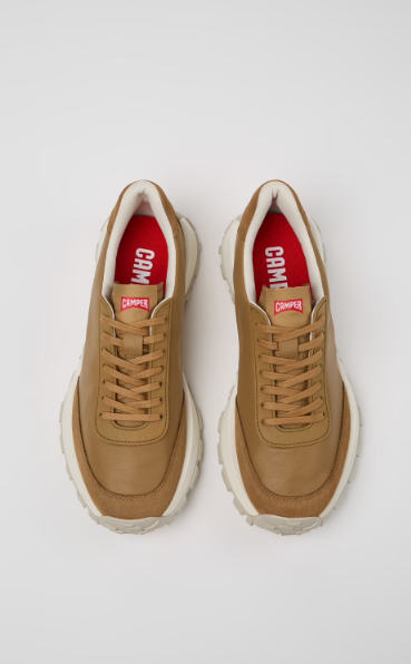 Drift Trail VIBRAM Brown leather and nubuck sneakers for men