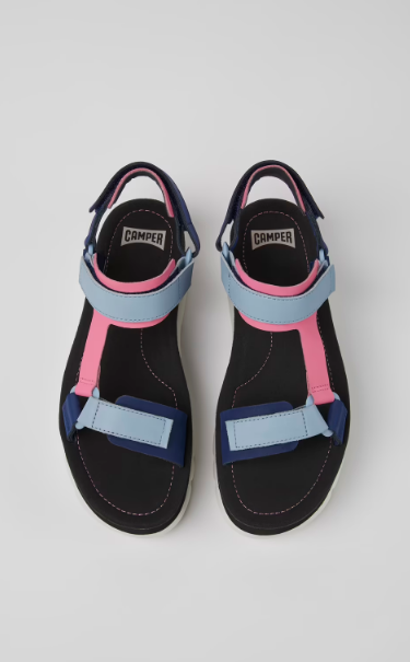 Oruga Up Multicolored leather sandals for women