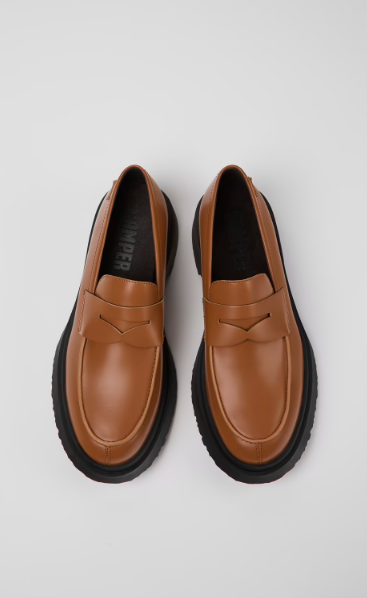Walden Brown leather loafers for men