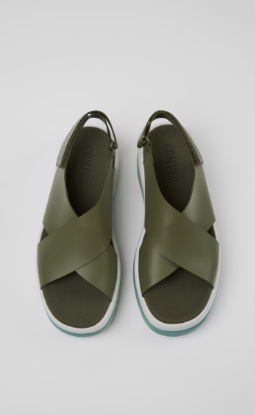Pelotas Flota Up Green Leather Sandals for Women.