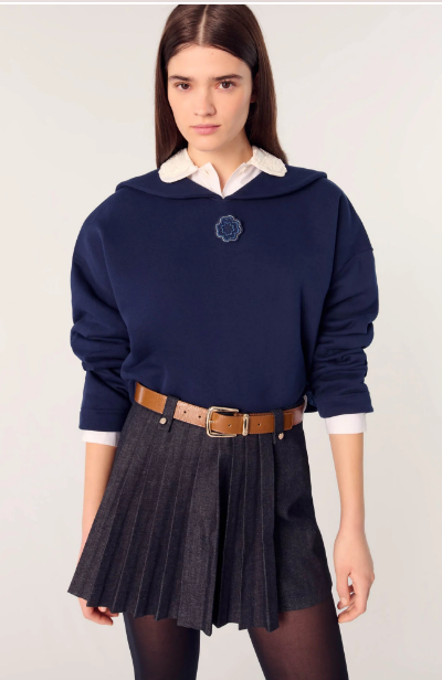 maje Short sweater with embroidery