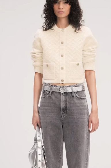 maje Short tweed-effect cardigan