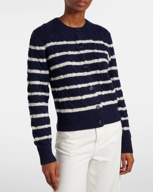 Polo Ralph Lauren 스트라이프 울 캐시미어 카디건