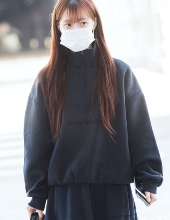 Acne Studios 로고 코튼 저지 하프 집업 스웨트셔츠
