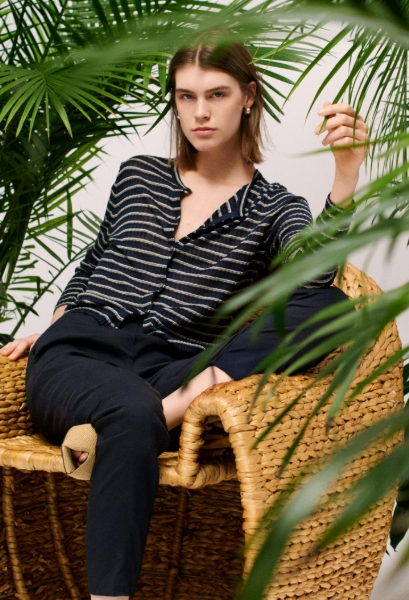 Cropped Cardigan in Linen-Blend