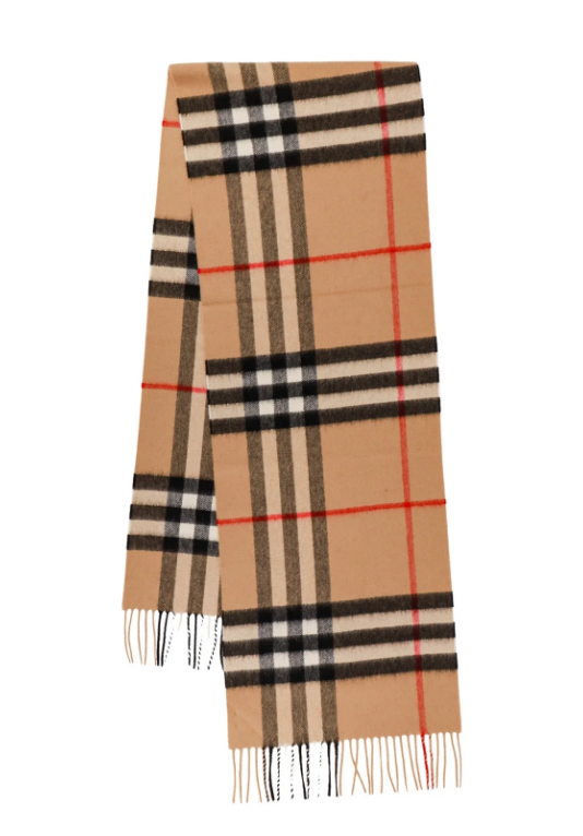 Burberry 체크 프린지 에지 스카프