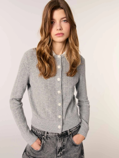 Cardigan with removable collar