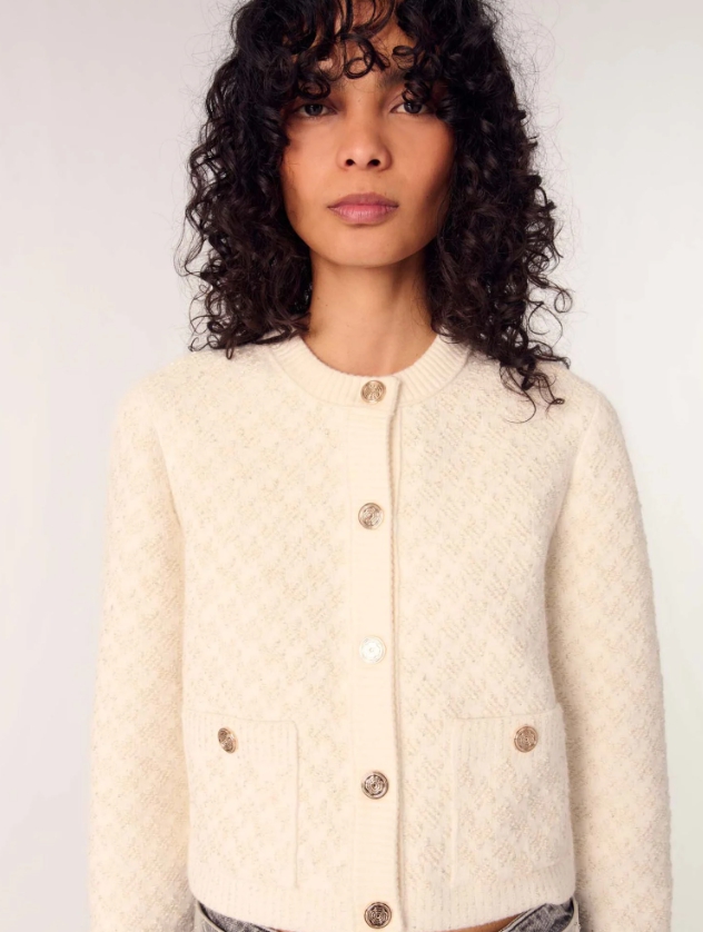 Short tweed-effect cardigan