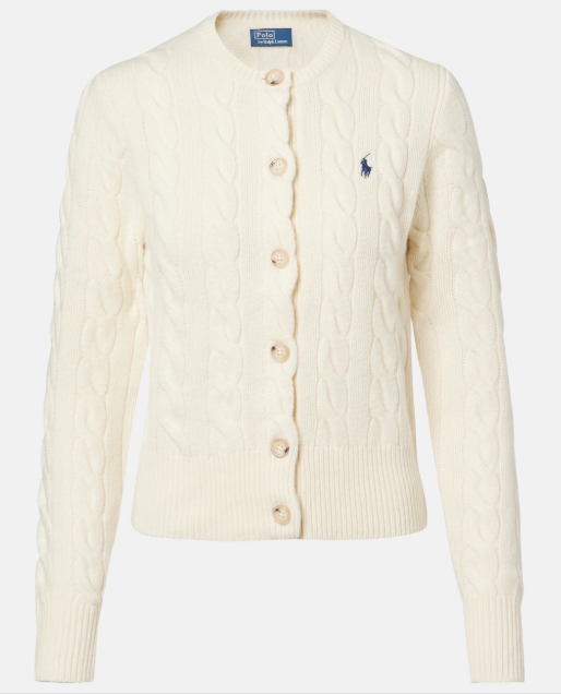Polo Ralph Lauren Pony 케이블 니트 울 캐시미어 카디건